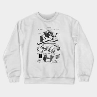 1887 Gramophone Vintage Patent Print Crewneck Sweatshirt